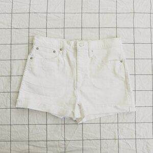 J. Crew High Rise Cuffed Shorts in White